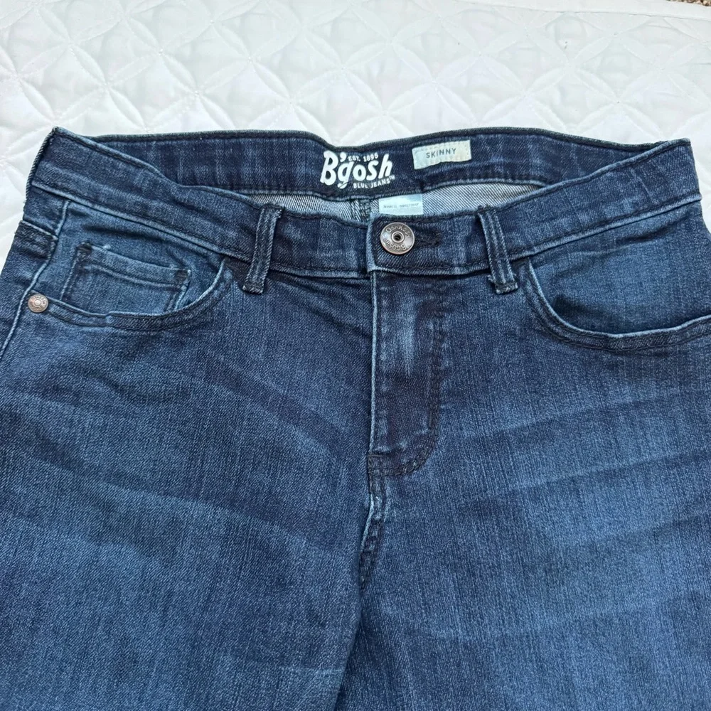 OshKosh B'gosh Kids Dark Blue Skinny Denim Jeans Adjustable Waist Size 12